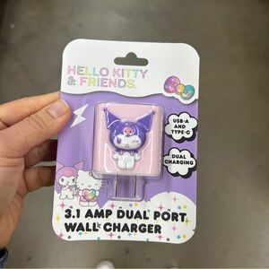 NWT Licensed Kuromi 3.1 amp dual port wall charger